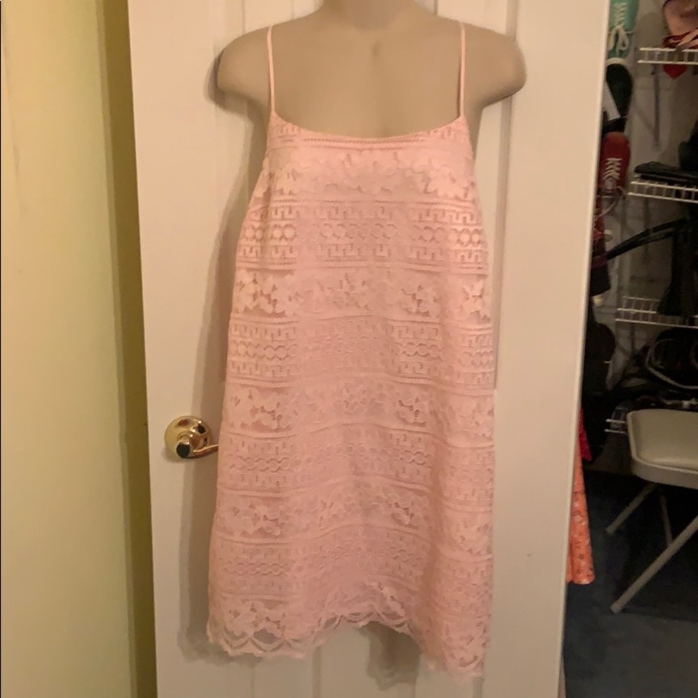 NWT pink lace dress- large